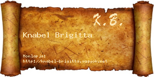 Knabel Brigitta névjegykártya